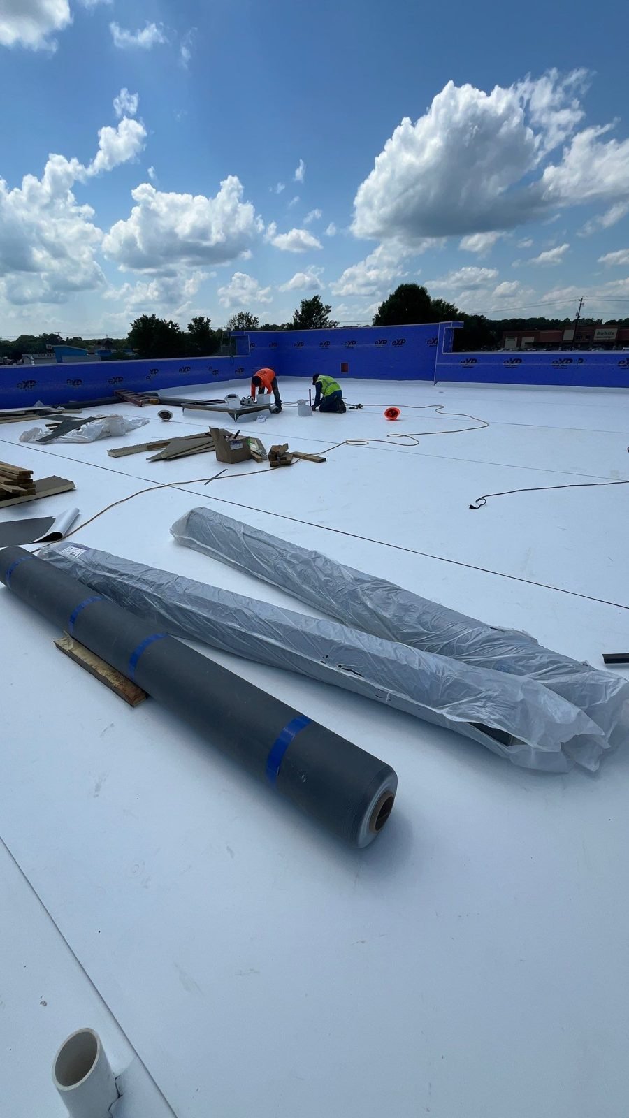 Johns Manville TPO roof with walk pads in Farragut, TN